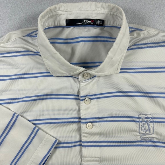 RLX Ralph Lauren Other - RLX Ralph Lauren Polo Shirt Men's XL White TPC Sawgrass Golf Striped Performance